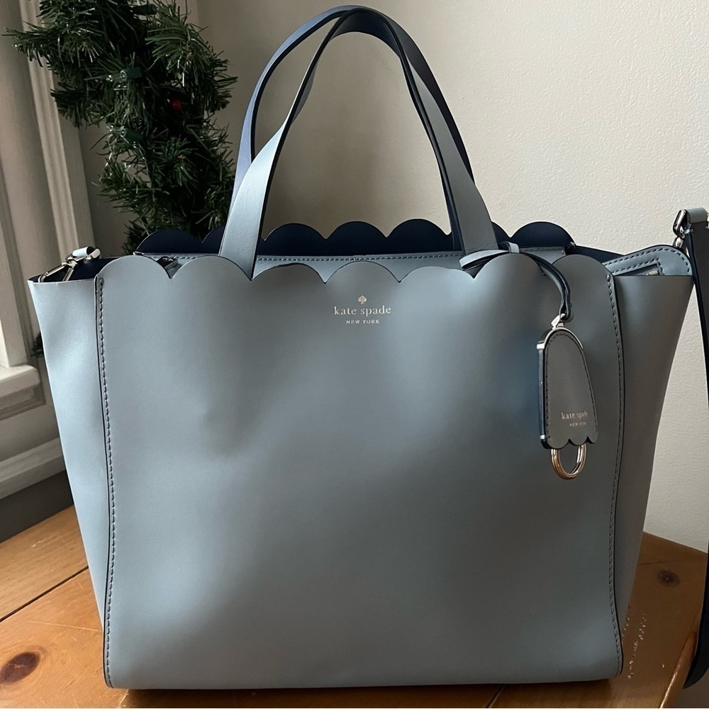 Kate Spade NY Magnolia Street Mina Crossbody Tote Bag Blue Dawn Powder Blue